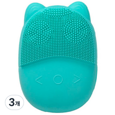 신중상점 실리콘 클렌징 브러쉬 진동 얼굴 모공 블렉헤드 세면 세안솔, 애니멀블루, 3개