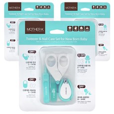 마더케이 영유아 핀셋 네일케어 4종 세트, 민트+화이트, 3세트