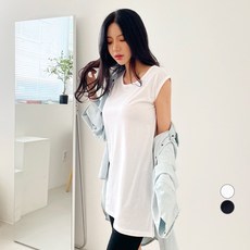 jalbba jean 女款透氣無袖疊穿長版T恤