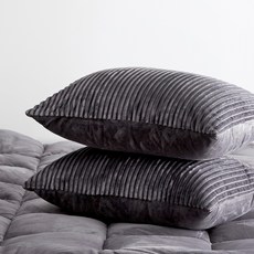 La Pomme Norvic 超細纖維條紋冬季枕頭套 2入