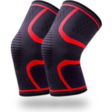 FINDYOU 矽膠防滑透氣運動護膝 紅色, 2個