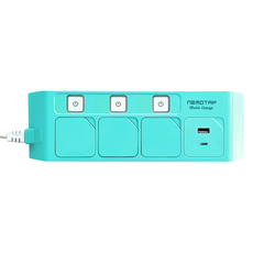 네모탭 고속충전 개별 3구 C타입 SY-NA3 USB CT-2, 2.5m, 아쿠아민트, 1개