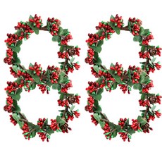 聖誕花環掛飾 4入, 混合顏色