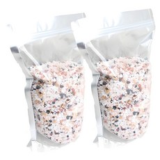 五色砂 水族箱底材 3~5mm 2kg, 混合顏色, 2個