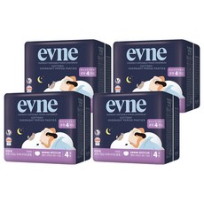 evne Cottony夜用褲型衛生棉, 4片, 4包, M(90~100號)