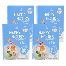 HAPPY HOURS 寶寶粥套裝, 100%無添加, 鮮貝吻仔魚, 300g, 4盒