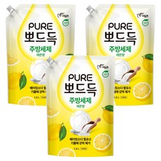 피죤퓨어 뽀드득 주방세제 레몬향, 1.2L, 3개