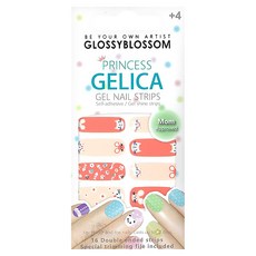 GLOSSYBLOSSOM Princess Gelica 兒童造型美甲貼紙, 貓咪老鼠款, 16張1包, 1組