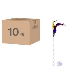 寵物夢工廠 羽毛彈簧逗貓吸盤, 顏色隨機, 10個