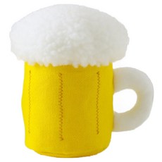 PURLAB 貓玩具-啤酒 趣味造型 內含貓薄荷 柔軟材質, 1個, 黃色