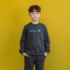 유라비 아동용 월터 헬로 기본 맨투맨