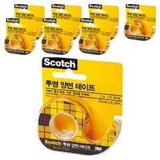 3M 透明雙面膠帶附膠帶臺 136 12mm x 6.35m, 單一顏色, 8個