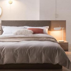 리바트 헤닝 호텔 수납형 침대 프레임 단품 방문설치, 멜란지브라운