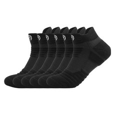 남성용 스포츠 양말 6족 세트 단목형, 블랙, 1세트