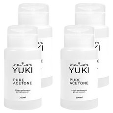 유키 펌프형 퓨어 아세톤, 200ml, 4개