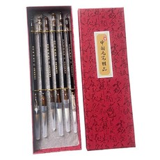 MaDaKkuMi 送禮用書法毛筆 兼毫筆3件組 + 狼毫筆3件組, 大 / 中 / 小, 1套