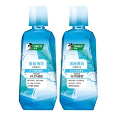 DARLIE 好來 清新薄荷漱口水, 溫和除菌 0酒精配方, 500ml, 2瓶