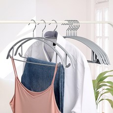 Joeun Living 鋼製防滑無痕衣架, 10個, 亮灰色