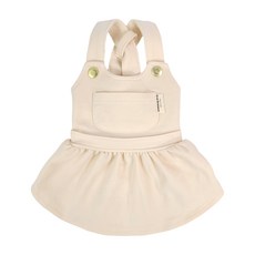 Grooming Dog 狗狗口袋吊帶裙連身裙, 象牙白