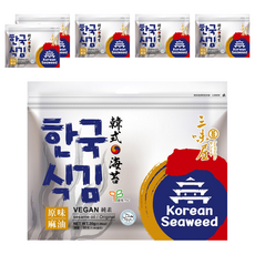 三味屋 韓式岩燒海苔 原味麻油, 薄脆爽口, 鮮香美味, Vegan純素, 30g, 6包