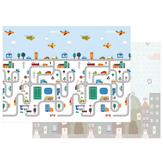 Mang Mang 小鹿蔓蔓 捲式XPE地墊包邊 Lite版 忙碌大都會 嬰兒遊戲墊, 200 x 150 x 1.5cm