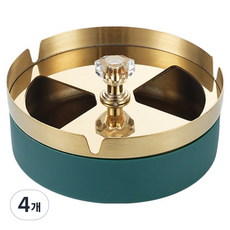 캐시리치 컬러 디자인 냄새차단 재떨이 10 x 4 cm, 딥그린, 4개