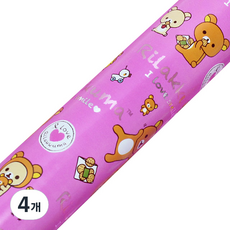 영프라자 리락쿠마 비닐 증착 포장지 중, 핑크, 4개