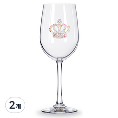 퀸스주얼 오로라 보리엘리스 왕관 와인잔 + 스템, 2개