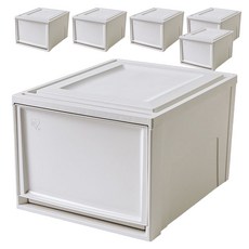 아이리스 국내생산 시스템 슬라이딩 서랍함 BC-450D, 화이트그레이, 6개