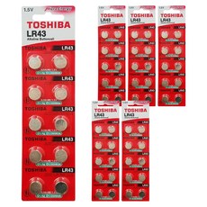 도시바 알카라인 버튼 건전지 LR43, 6개, 10개입