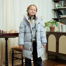 YALE KIDS 青少年兒童款 Yale 環保毛絨連帽長版鋪棉外套 YJCPJPE43334