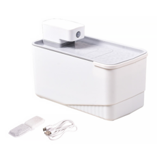 OUTSY 無線智能感應寵物飲水機，生物感應出水，無線方便使用，2.5L容水量, 白色, 1個