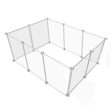 FOSO 日韓熱銷 百變多功能寵物安全圍欄 自由組裝 透明可視, 1入