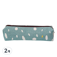 MoonGom文創 感性簡約布質筆袋, 2個, 天藍色