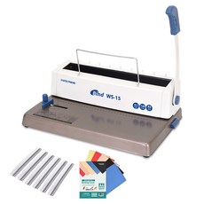 PAPER FRIEND 接線裝訂機 WS-15+孔夾 12入+小冊子封面 20入, 120張