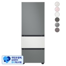 [삼성 감사 페스티벌] [색상선택형] 삼성전자 비스포크 김치플러스 냉장고 방문설치, 새틴 그레이 + 코타 화이트 + 새틴 그레이, RQ33A74A1AP