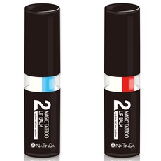 Natinda魔法紋身唇膏雙櫻桃3.5g+雙藍天3.5g套裝, Cherry&White+Blue Sky&White, 1組