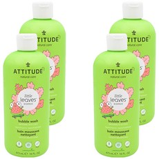 ATTITUDE 艾特優 兒童泡泡浴 3歲以上 西瓜+椰香, 473ml, 4瓶