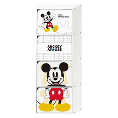 收納王妃 迪士尼米奇四層櫃 三層木門櫃, 插腰款