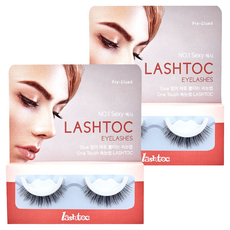 LASHTOC 免膠水重複黏貼假睫毛, 性感濃密款, 2組