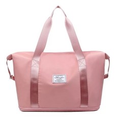 大容量旅行袋 聚酯纖維, 擴充前40/55 x 32 x 20cm 擴充後40/55 x 44 x 20cm, 粉色