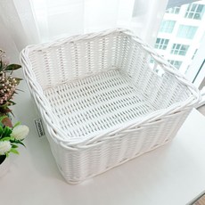 Ratan 商店方形低籃 B301 300 x 300 x 150 毫米, 白色的, 1個