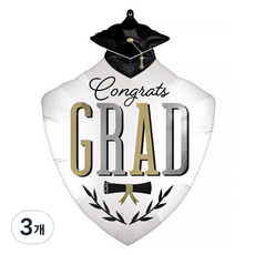 아나그램 은박풍선 새틴 인퓨즈드 캡스 오프 슈퍼쉐입, 화이트, 3개