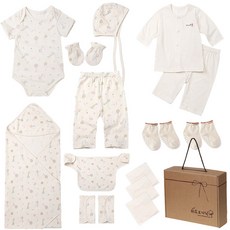 withorganic 孩童兔子印花純棉衣物用品禮盒組