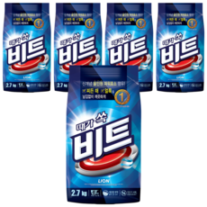 Beat 深層洗滌洗衣粉 一般洗衣機用, 2.7kg, 5包