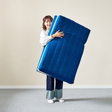 024홈 단잠토퍼 3단 접이식 매트리스 + 속커버 + 누빔커버 세트, 네이비, 10cm