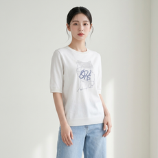 Olivia Hassler 女款素描印花細褶T恤 OHDM-TS113