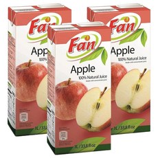 Fan 100%蘋果汁 濃縮果汁, 1L, 3罐