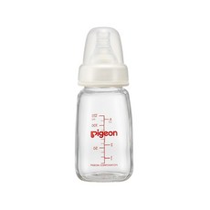 pigeon 貝親 母乳實感標準小玻璃奶瓶 S奶嘴 P00489WS 1個月以上, 白色, 120ml, 1個