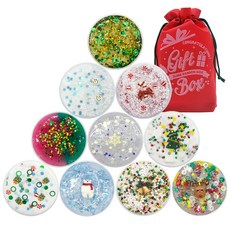 ARTNISM 聖誕節史萊姆 10入 + 史萊姆包裝紙, 混合顏色, 1個